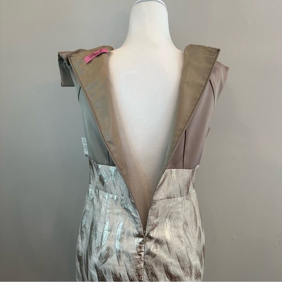 Eliza J NY Gold Mini Sleeveless Embellished Sheath Cocktail Dress Sparkle 8 - Picture 9 of 12